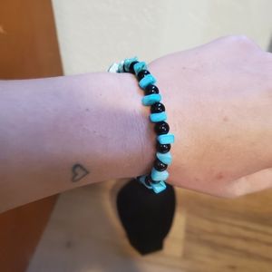 Handmade Turquoise and Onxy Protection Bracelet